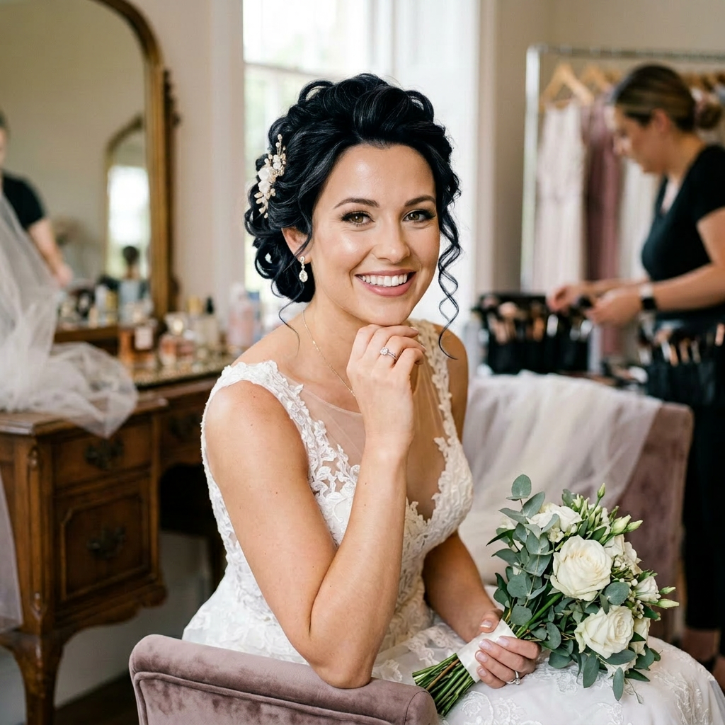 Change bride hair to black